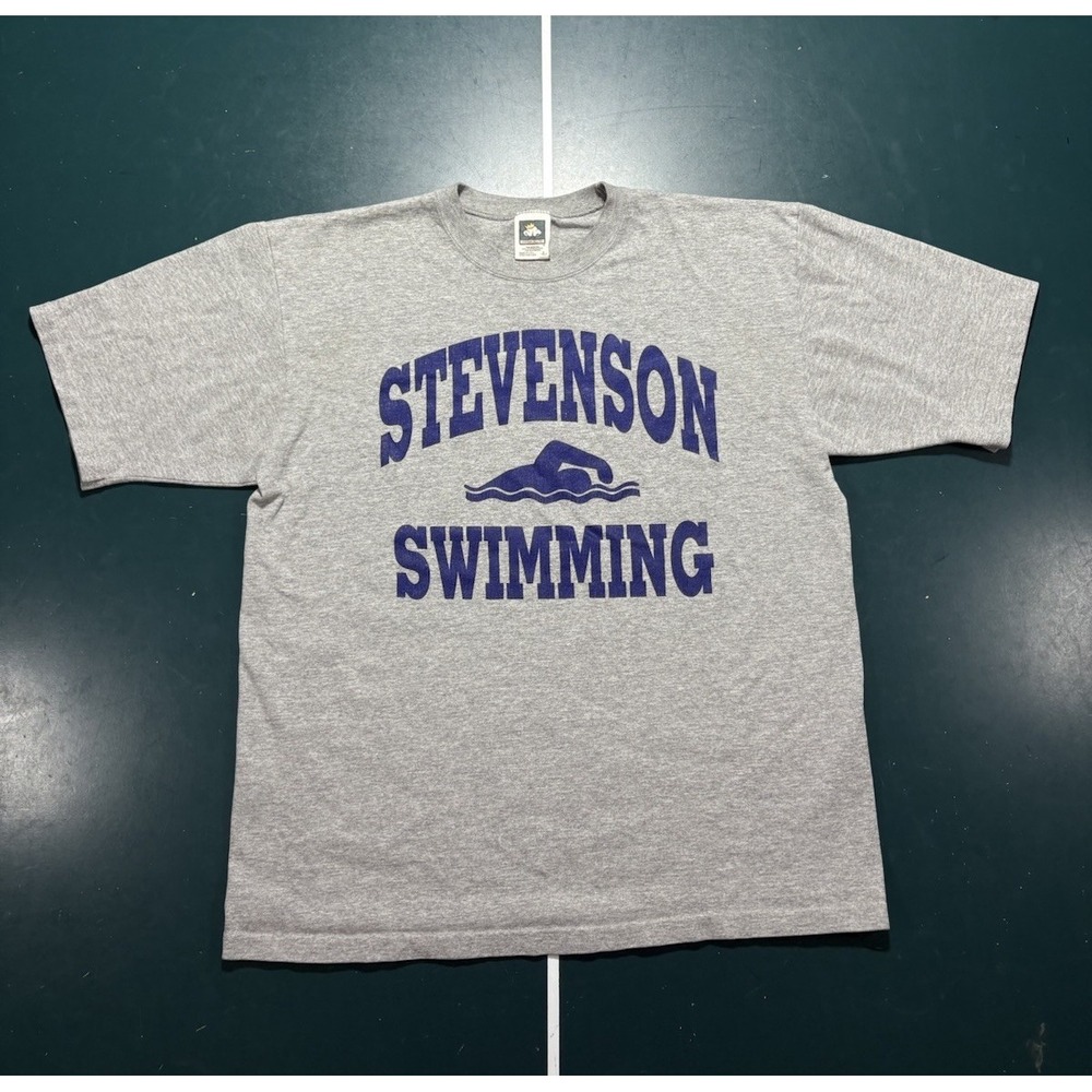 Vintage Stevenson University Mustangs Swimming T Shirt Men's Large Maryland 90s